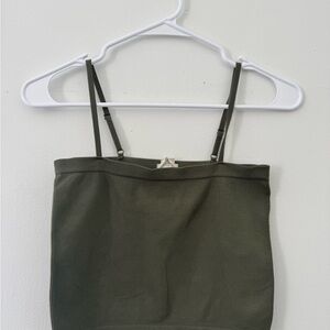 Zara Khaki Ribbed Tank Top